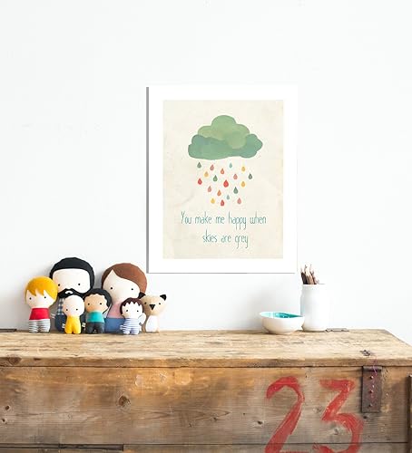 Miniatura 7 de Arte de pared infantil "When Skies are Grey" de 11 x 14 pulgadas para habitación de niños, niñas o bebés, decoración temática de la naturaleza,