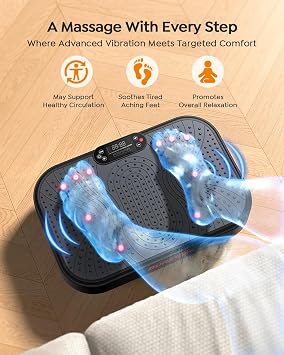Vibration Plate Exercise Machine, Full Body Vibration Plate for Lymphatic Drainage, 99 Adjustable Speeds, Power Vibration Fitness Platform for Weight Loss & Fitness, Women Men