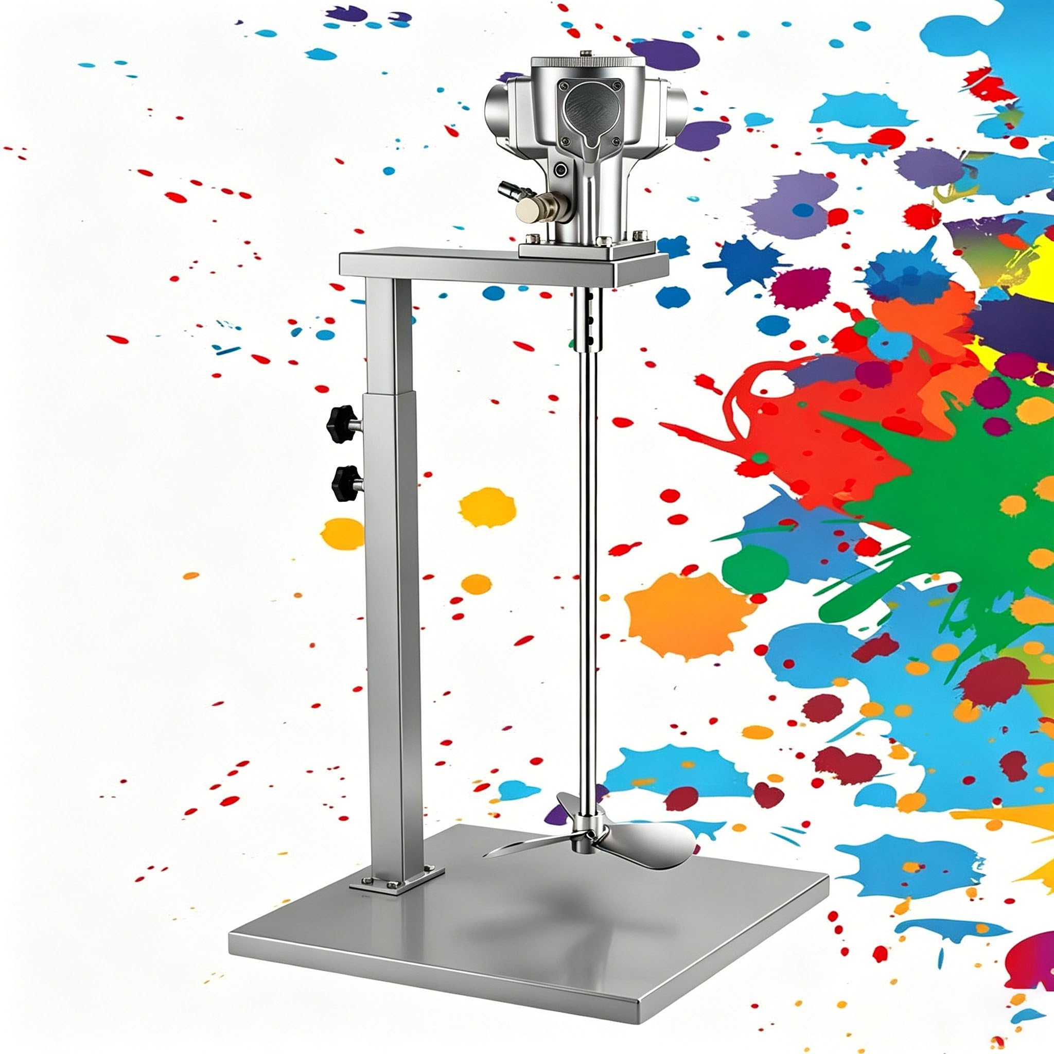 WDDBFL 5 Gallon Tank Barrel Mixing Stirrer Machine, 50-2800RPM 1/8HP Industrial Paint Mixer with Lift, Stainless Steel Pneumatic Mixe for Viscous Liquid and Paint
