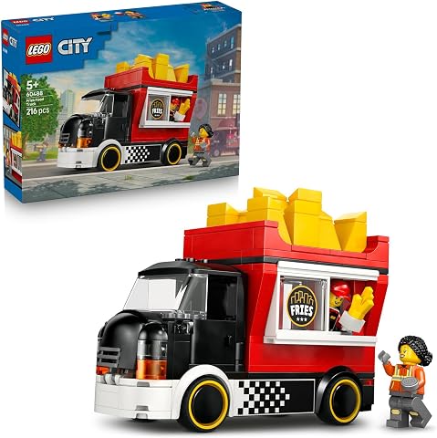 LEGO City Patates Kızartması Kamyonu 60488 | 5 Yaş ve Üzeri Çocuklar için Satıcı ve Müşteri Minifigürleri İçeren Oyuncak Yapım Seti, Hediye Fikri (216 Parça)