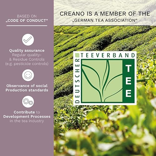 Miniatura 24 de Creano Juego de 6 flores de té verde en elegante caja magnética con relieve plateado