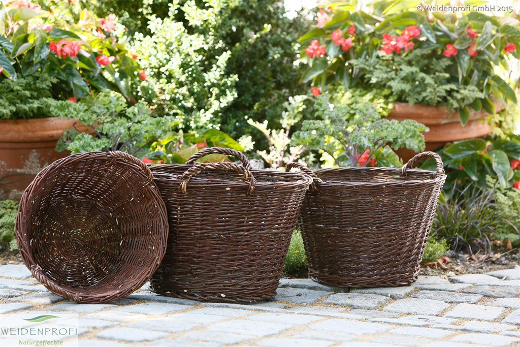 Weidenprofi Weidenkorb, Erntekorb aus Weide, rund mit Henkel, ca. Ø 50 cm x 33 cm hoch