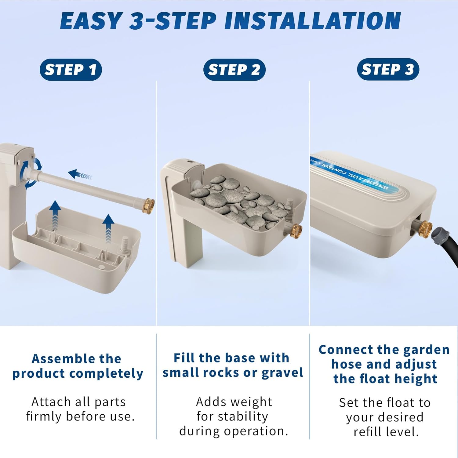 Automatic Pool Water Leveler with Adjustable Float Valve, Pool Auto Fill, Pool Water Leveler Auto Fill, Automatic Pool Filler, White