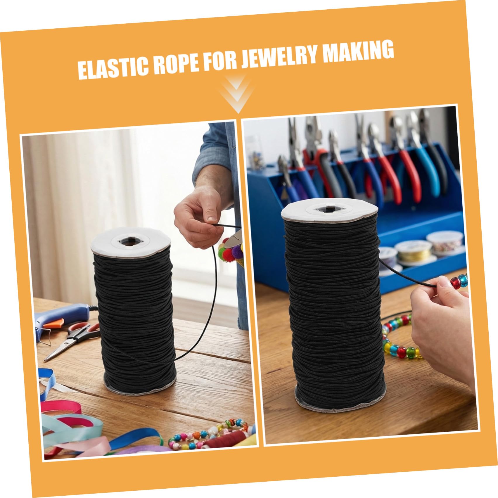 Elastische Kordel 3mm Rund 1 Rolle Schwarz Halloween Geschenkideen