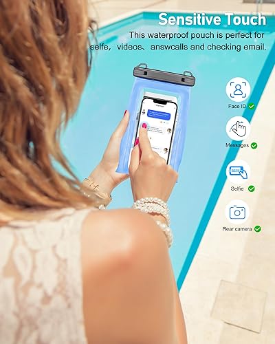 Miniatura 2 de Funda impermeable grande para teléfono universal para iPhone 15 14 13 12 11 Pro Max Galaxy S22 S21 IPX8 Bolsa seca a prueba de agua con cordón ancho