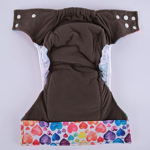 Miniatura 5 de AIll in One Night AIO Pañal de tela cosido en inserto reutilizable lavable para niñas (follaje de colibríes)