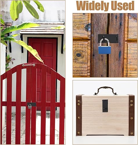 Miniatura 4 de Pestillo de cerrojo de 4 pulgadas, paquete de 4 cierres de cerrojo negro, cerrojo para gabinete, cierre de puerta, cierre de seguridad para valla de