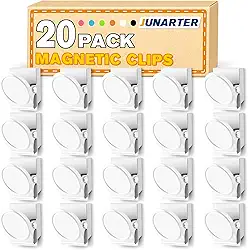 Ímã de geladeira, pacote com 20 ímãs de geladeira, clipes magnéticos resistentes para geladeira, ímãs fortes para geladeira, quadro branco, escritório, armário, sala de aula (branco)