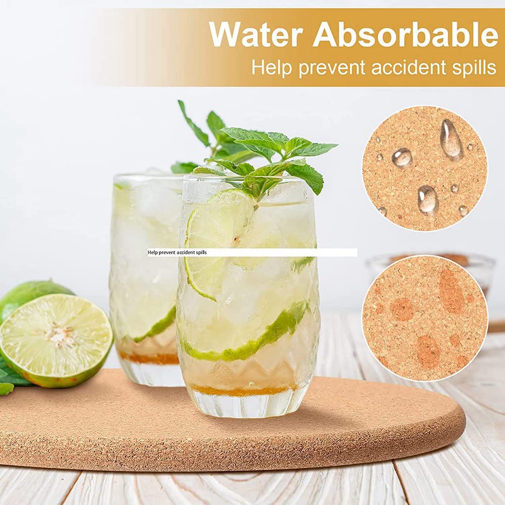 Paquete de 16 Posavasos de Corcho Grueso salvamanteles de Corcho para Platos Calientes y ollas Calientes, Resistentes al, multifuncionales, Almohadillas Calientes