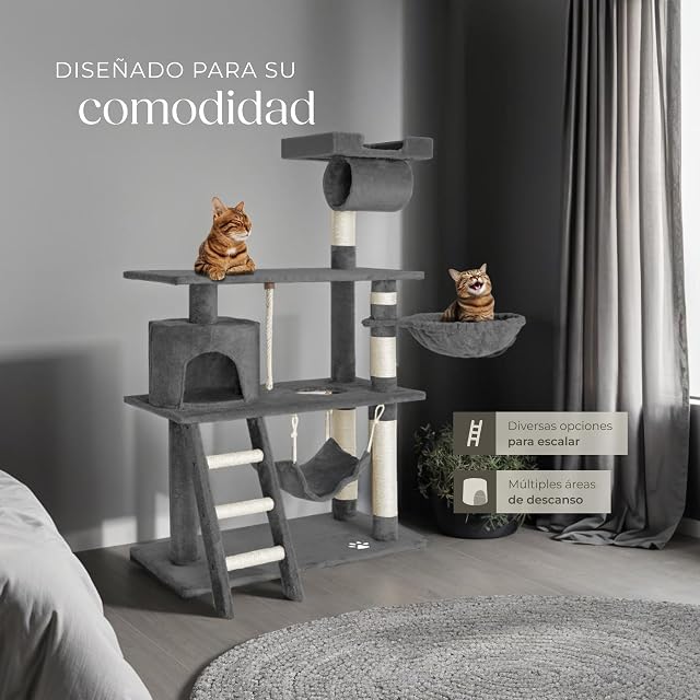 Foto 3 de 8 de Torre para gatos y centro de actividades TecTake de 141 cm