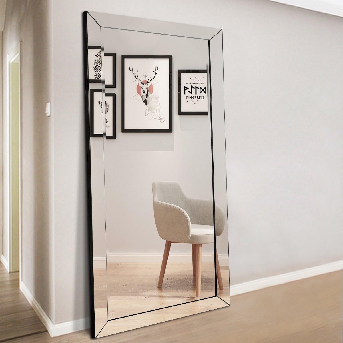 Full Length Floor Mirror Large Framed Mirror for Bedroom Bathroom