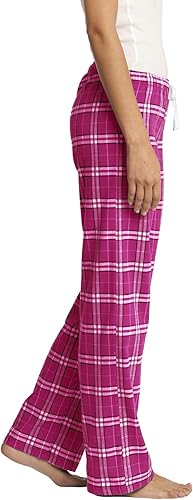 Miniatura 3 de District DT2800 - Pantalón de franela a cuadros para mujer, Fucsia oscuro , XL