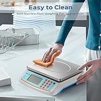 Vista 4 de Bonvoisin Commercial Food Scale 66lb/ 30kg with Stainless Steel Platter Price Computing Scale with kg/lb/oz Conversion, Deli Produce Scale for