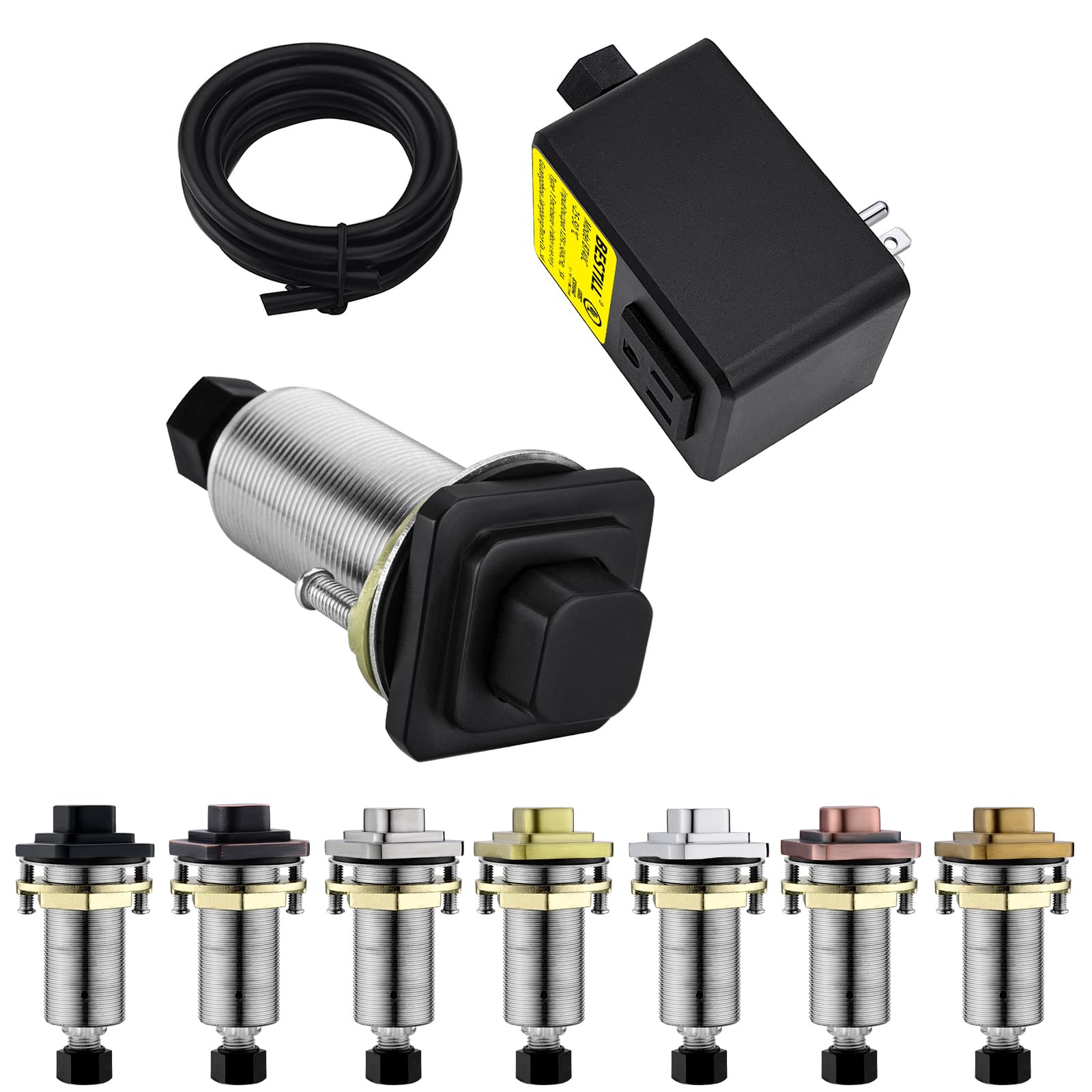 Garbage Disposal Air Switch Kit, UL Listed, Matte Black