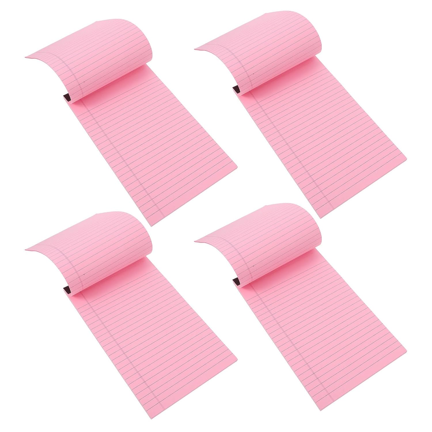 Ipetboom 4pcs A5 Red Wide Ruled Legal Pads Tearable Memo Notebooks Portable Pocket Notepads for Office and Personal Use