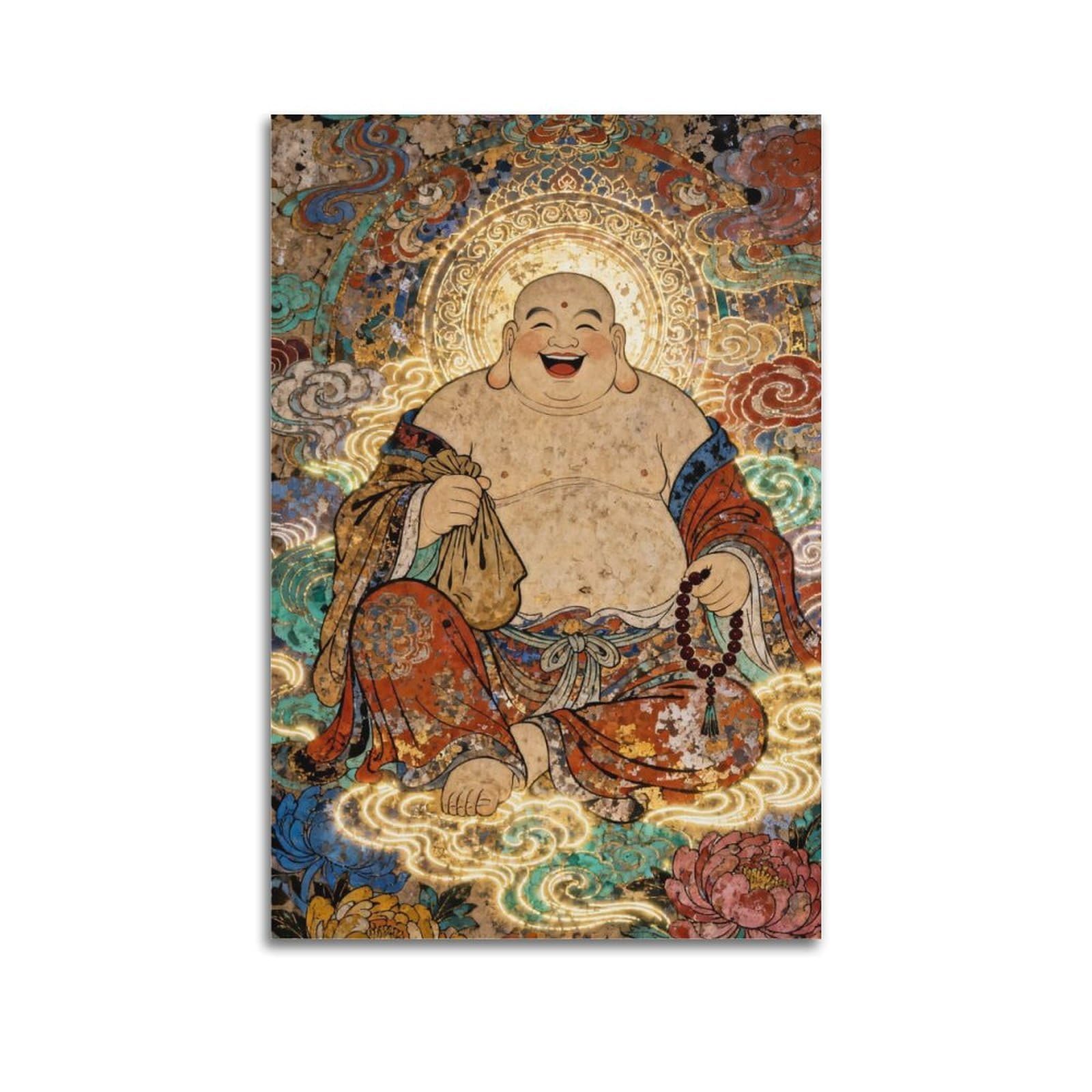 XKUGA Buddhism Poster Spiritual Sacred Zen Maitreya Future Buddha Modern Decorative Canvas Prints - Ideal Wall Art for Family, Man Cave, Game Room, Boys & Girls Bedroom 12x18inch(30x45cm)