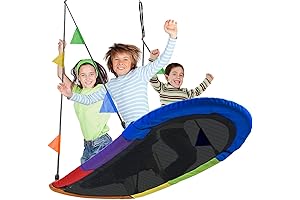 Kids Saucer Swing, 330 Lbs Big Trampoline Net Swing