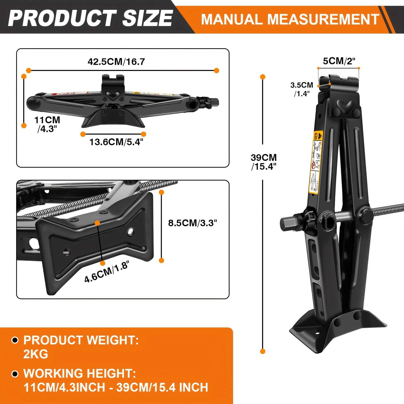 Cric Portatile per Auto, Strumento di Riparazione Auto, Compatibile con Nissan X-Trail T32 III