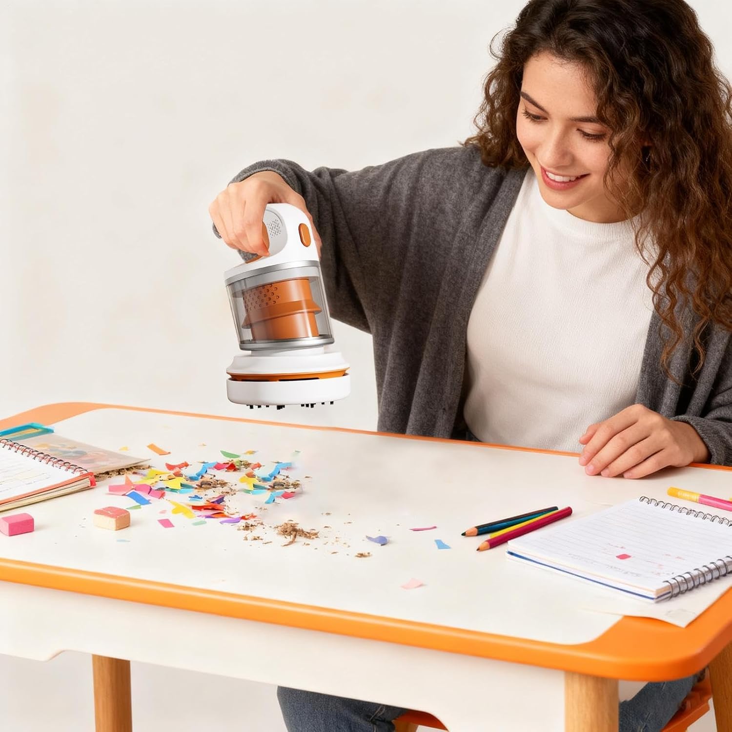 Duster Vacuum | Handheld Cordless Cleaning Device | Computer Vacuum Cleaner - for Travel Desk Floor Table Offices Indoor Outdoor