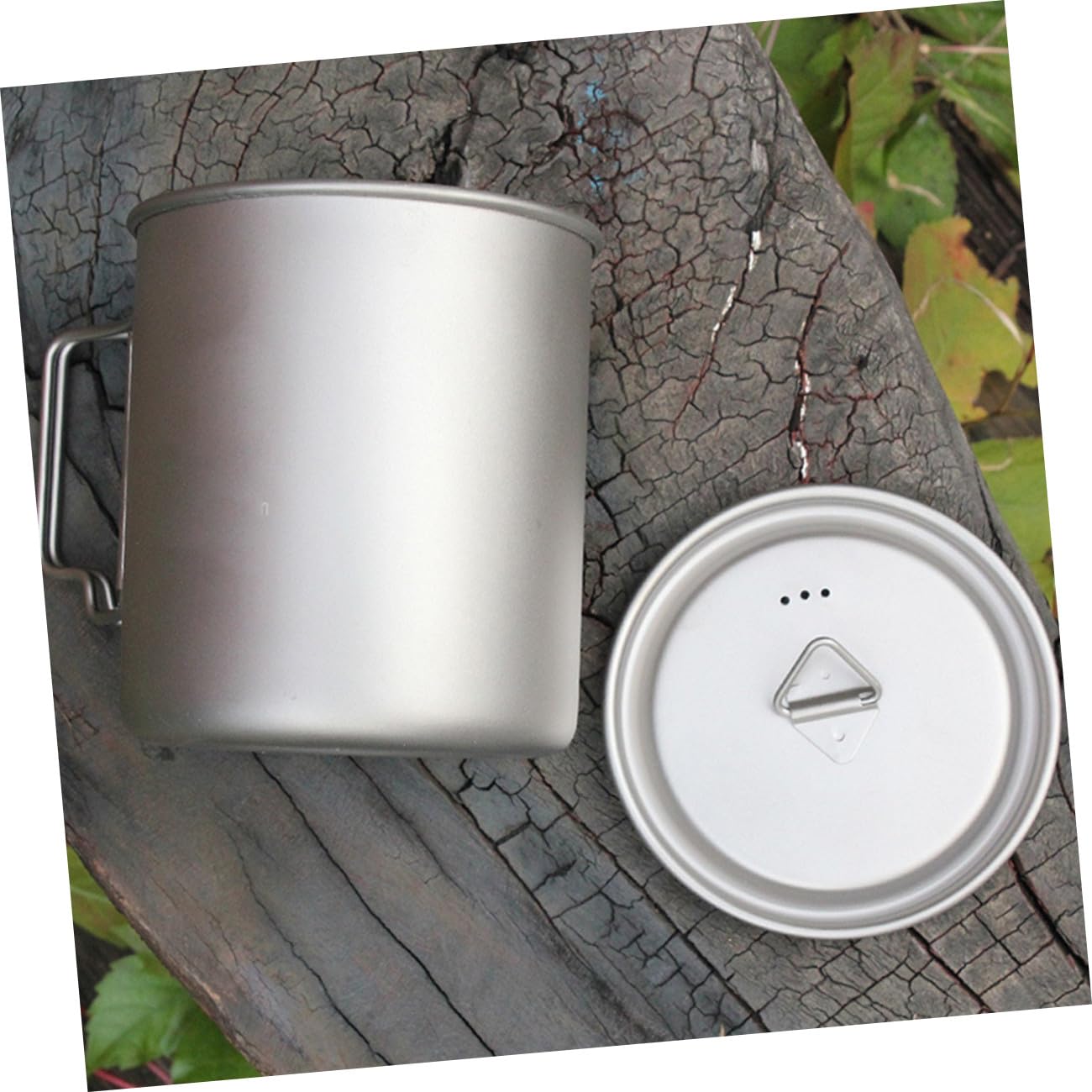 KOMBIUDA Tasse de Camping Pliable 750 ML en Titane avec Couvercle pour Randonnée et Pique-niques