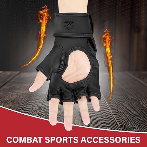 Miniatura 9 de BEAST RAGE Guantes de artes marciales para hombres y mujeres, guantes de artes marciales para combate, palma ventilada, cuero vegano, lucha en