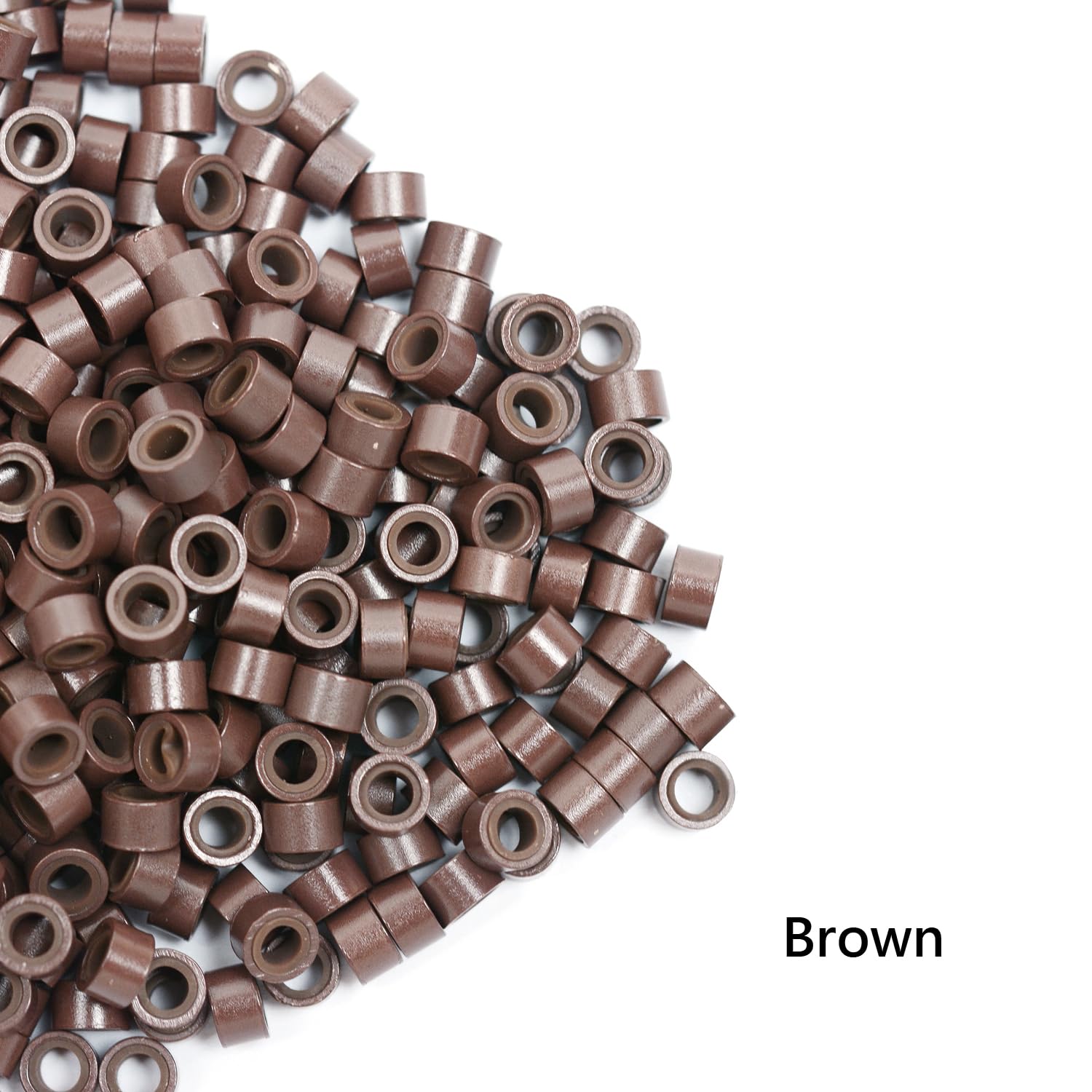 DHWEKU Mikroringe 5,0x3,0x3,0 Mm, 500 Stück In 5 Farben - Mit Silikonbeschichtung Für Haarextensions