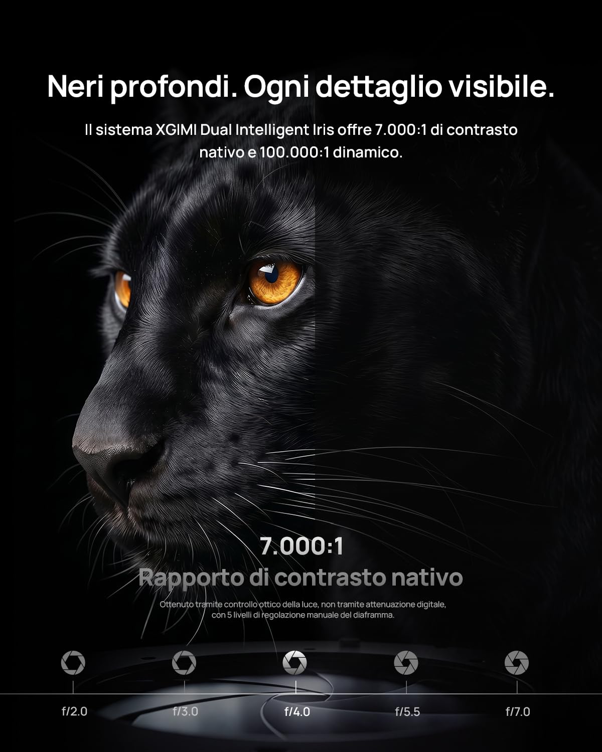 XGIMI TITAN Noir Proiettore 4K Laser, 4800 Lumen ISO, Home Cinema & Gaming | RGB Triple Laser, Contrasto Nativo 7000:1, Doppio Iris, HDR10+, Dolby Vision, IMAX Enhanced, Gaming A 240 Hz/1 ms, 3D