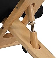 Vista 7 de Silla inclinada ergonómica de madera móvil de Flash Furniture, Tela Madera, Negro