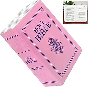 Bible Pillow,13x8.8x4 Inches,Bible Pillow Book Plush That Opens, for Kids Adults Christian Gifts, Decoration for Bedrooms, Living Rooms (Pink)