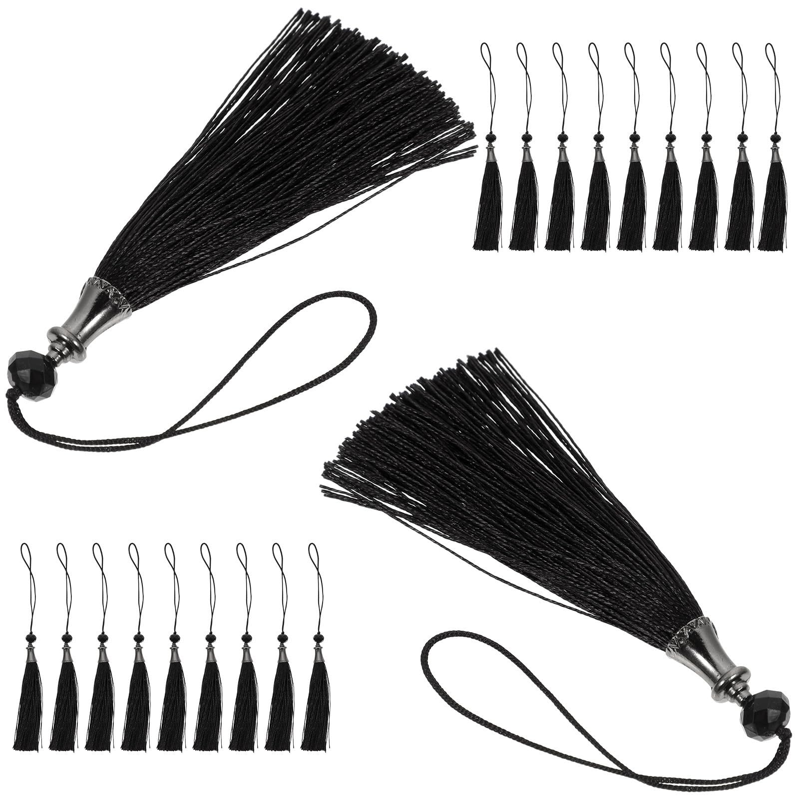 Borlas de graduación negras Uonlytech de poliéster para accesorio portátil