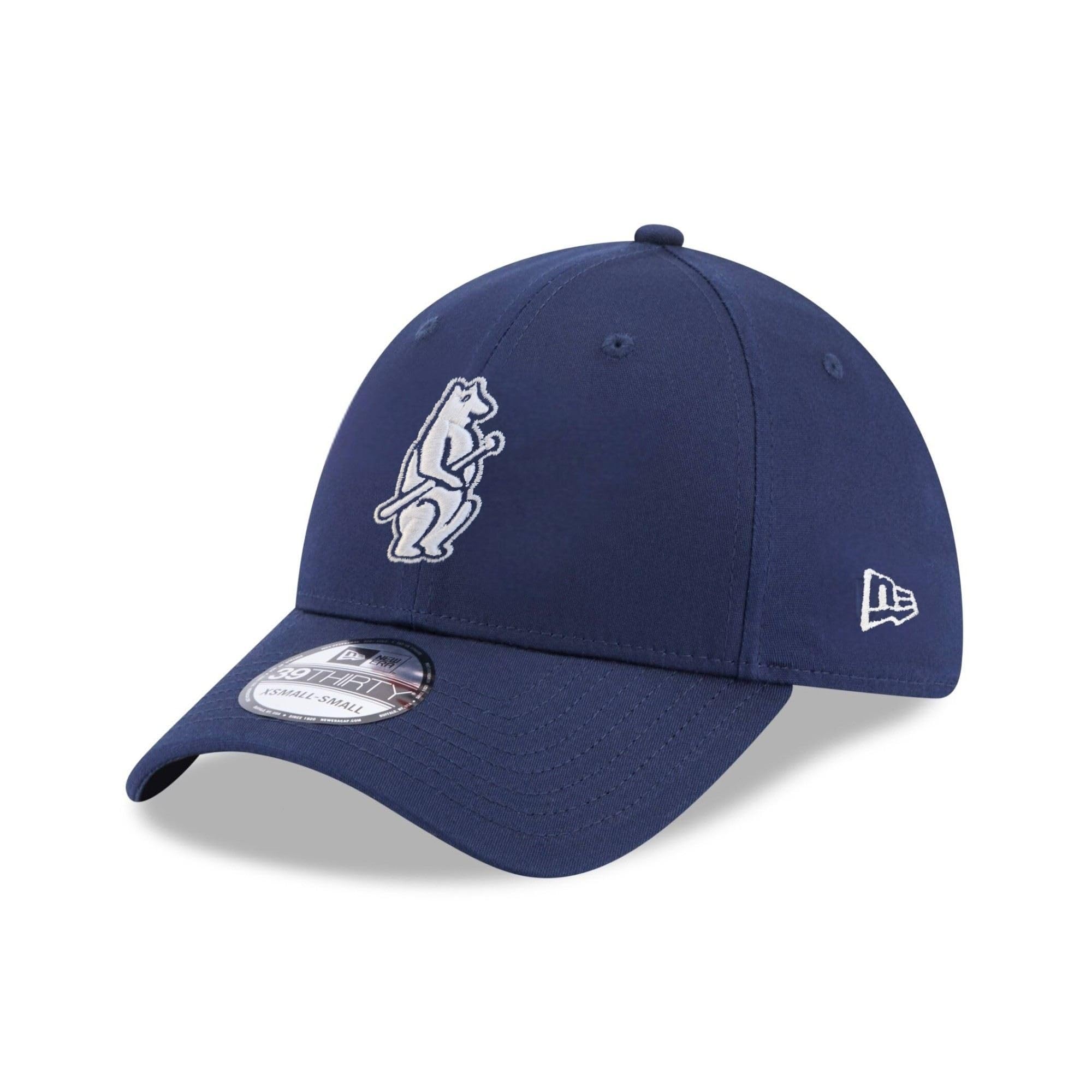 New Era Unisex Chicago Cubs #31565 Chicago Cubs Mlb Cooperstown Historic Logo Navy Blue 39Thirty Stretch Cap
