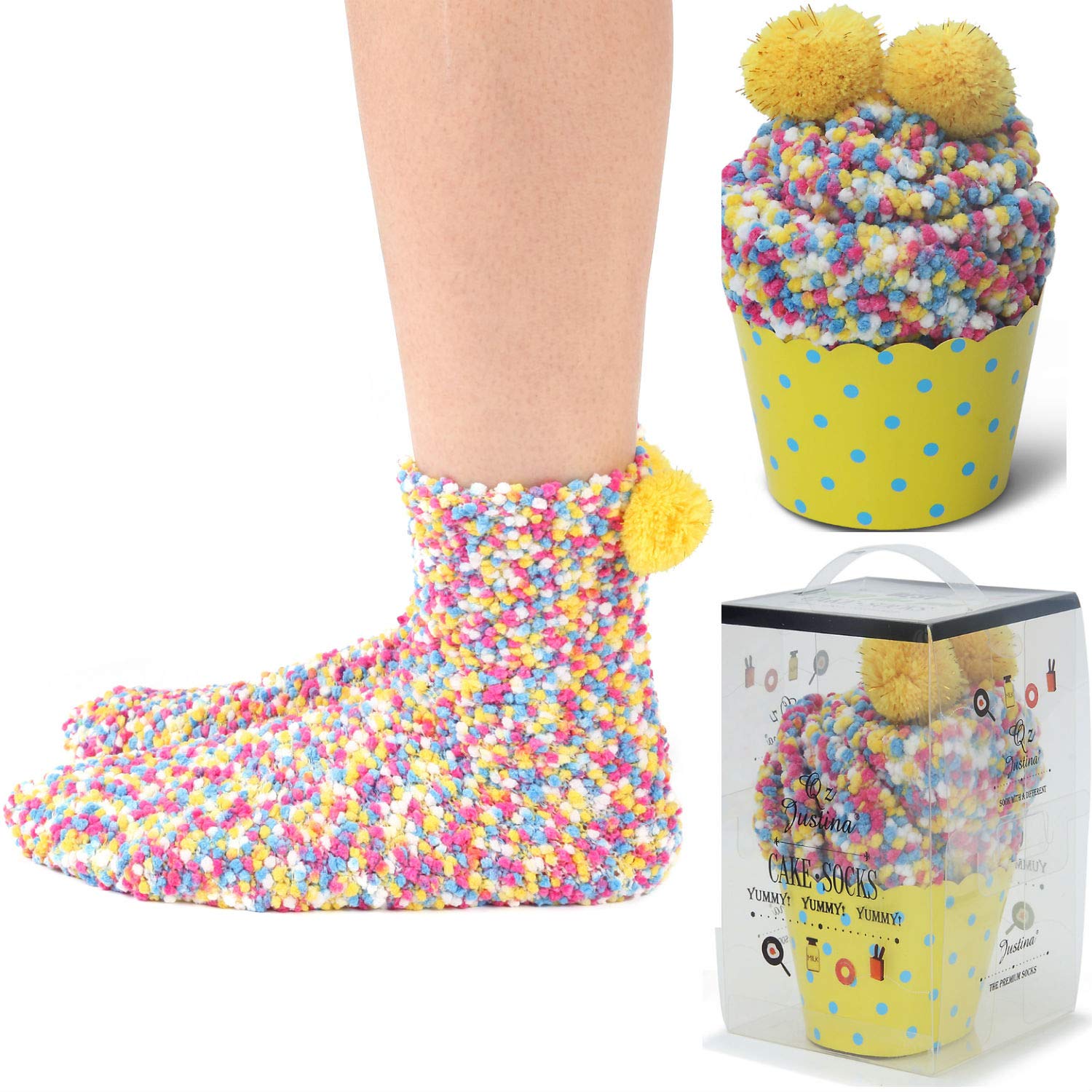 JARSEEN2/3 Gift Boxes Valentine's Day Christmas Socks Women's Cozy Super Soft Warm Fuzzy Plush DIY Socks