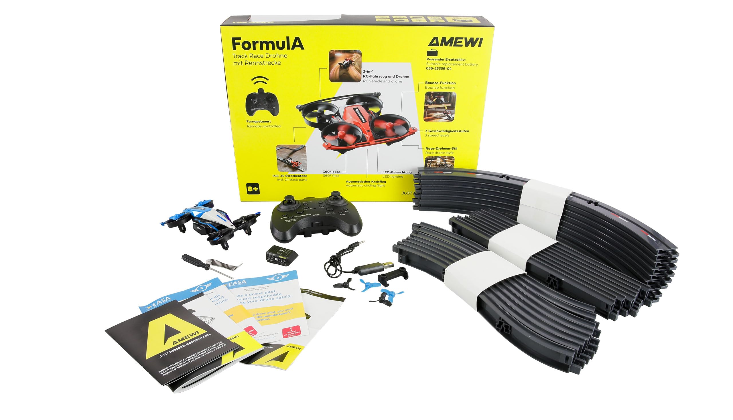 Amewi Formula Track Race dron z torem wyścigowym niebieski zdalnie sterowany