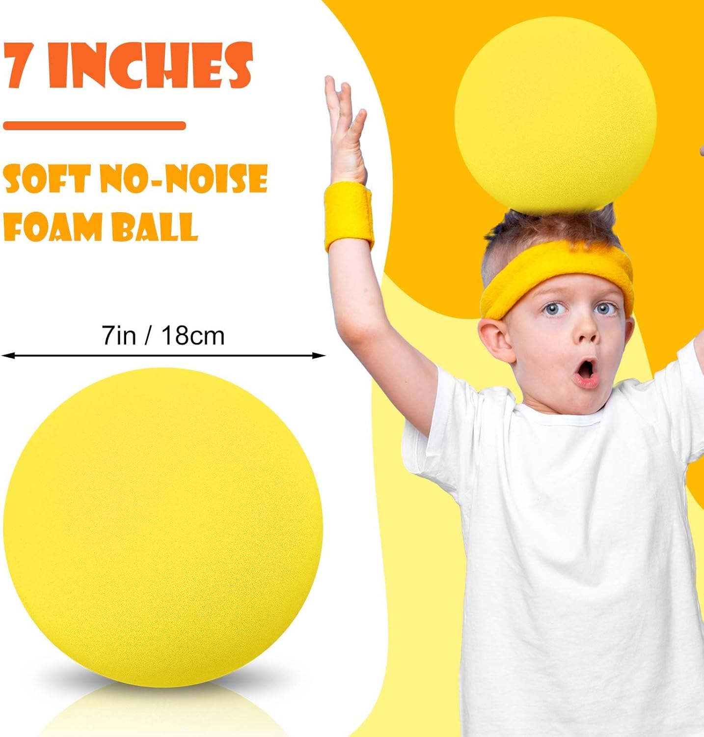 4 Pcs Foam Large Balls Soft Foam Dodgeballs Uncoated Playground Silent Sport Dodgeballs Lightweight Sponge Easy to Grasp Bouncy Balls for Kids Indoor Sports Activity
