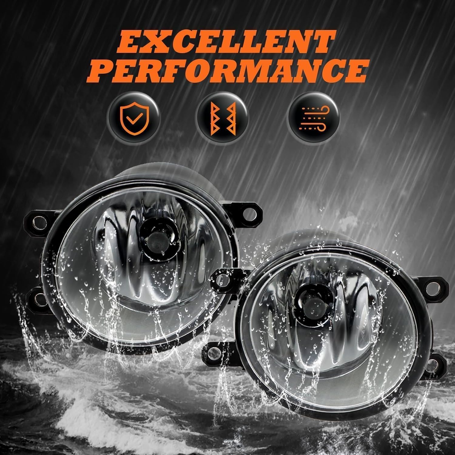 Pair Fog Lights Assembly Compatible with Yaris Sedan 2007 2008 2009 2010 2011 Left and Right Side Driving Fog lamp w/Bezels & Wiring Harness & Switch & H11 12V 55W Halogen Bulbs WJ30007409