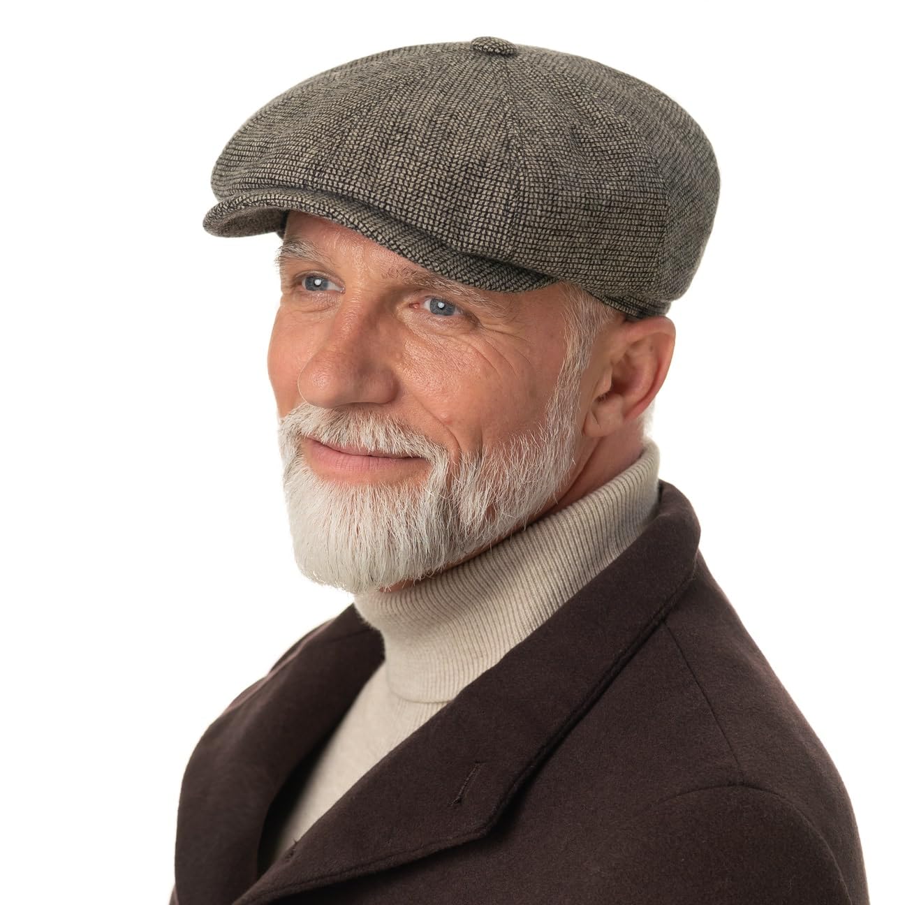 Stetson Driffield Wool kaszmir płaska czapka z daszkiem męska – Made in Germany z daszkiem, na jesień, zimę, jesień, zimę, 63 cm, beżowa
