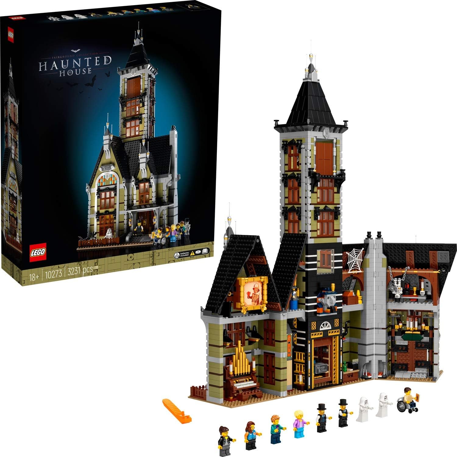 LEGO 10273 Icons Haunted House Powered Up Ready Building Set for Adults, Ghost Collection, Home Décor, DIY Creative Activity, Gift Idea