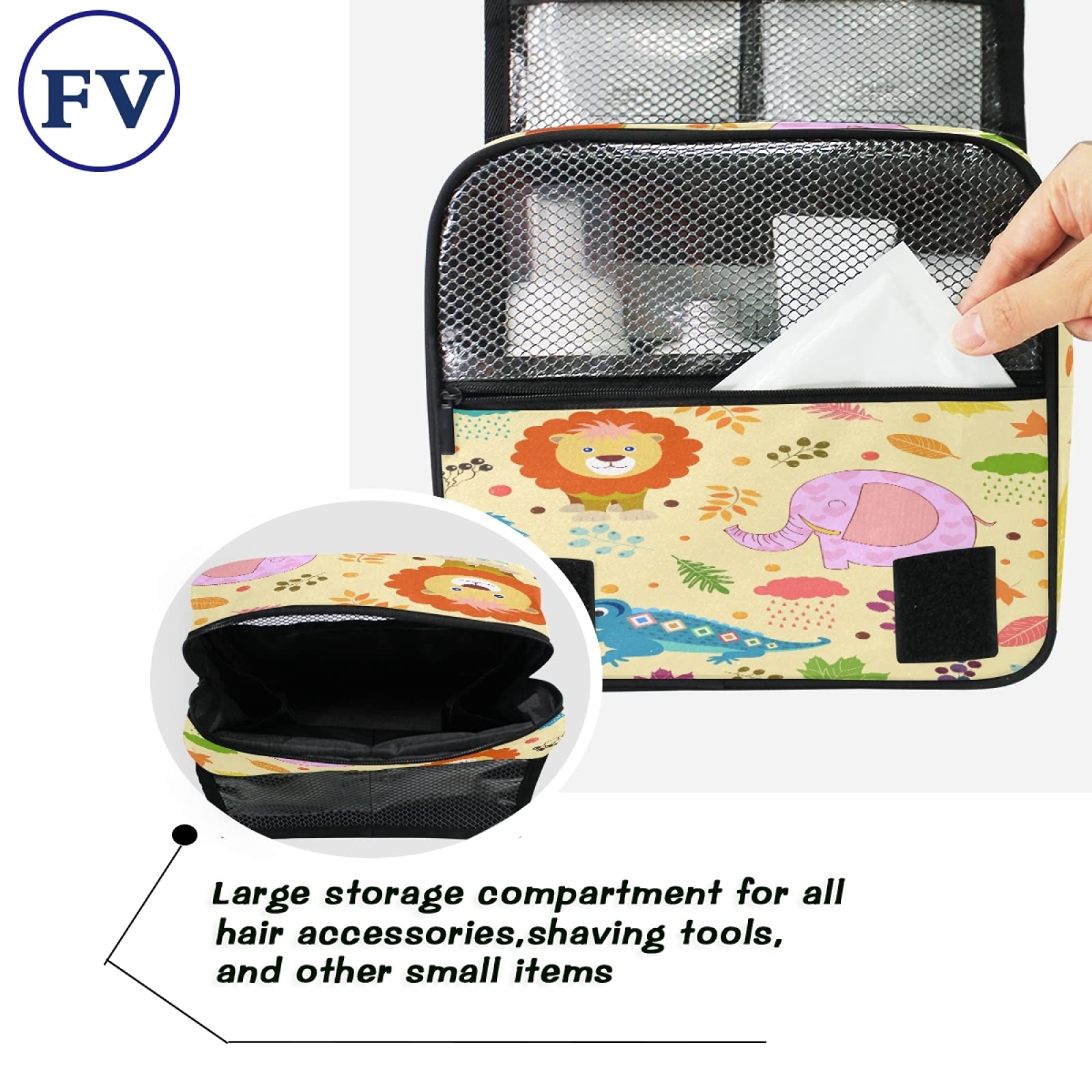 Drfeify Trousse de toilette suspendue Trousse de maquillage grande