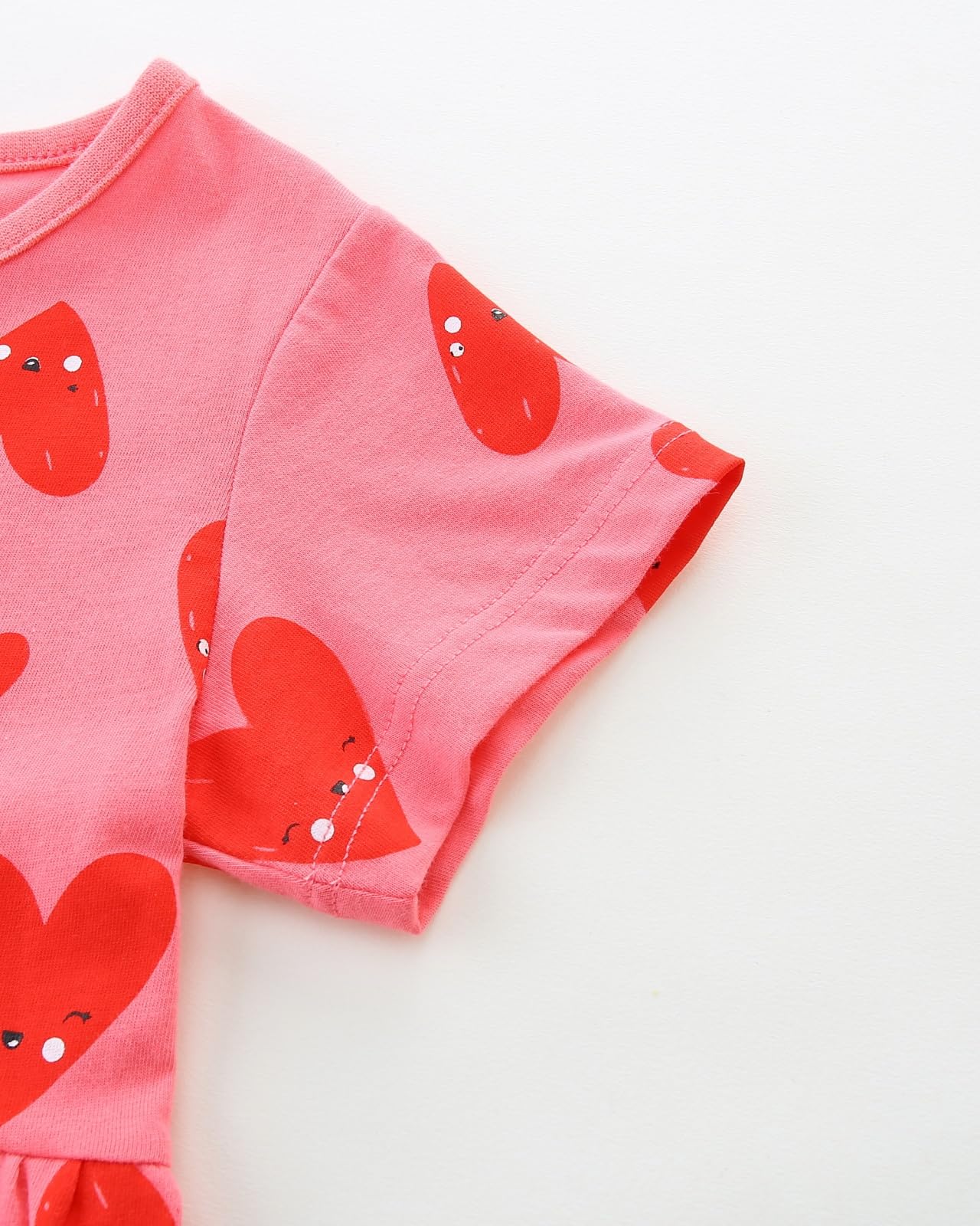 Robe d'été pour Fille Coton Boutons ou Fleur Manches Courtes Style Détendu Vetement Enfants de 1-7 Ans