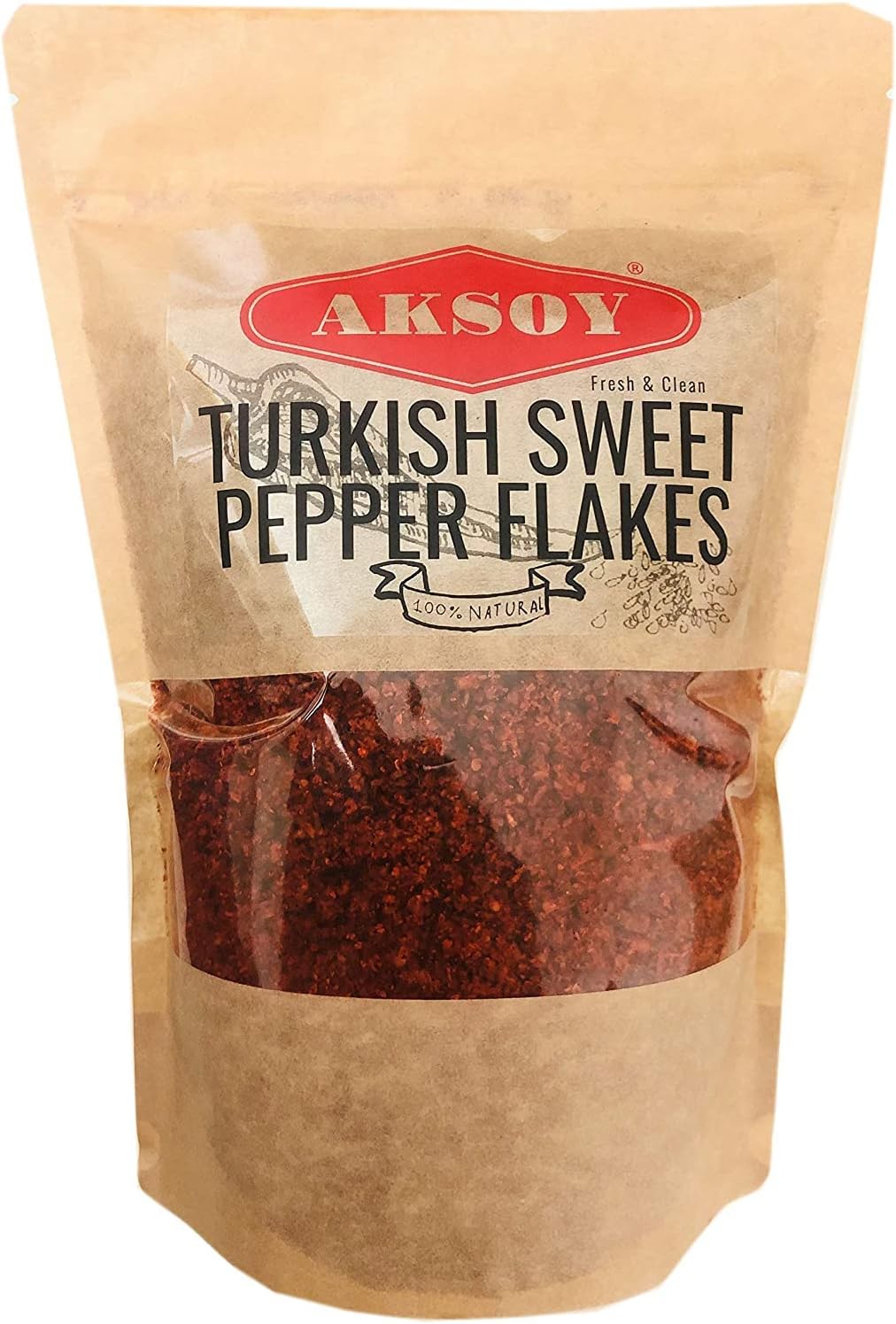 Aksoy Premium Quality Turkish Sweet Red Pepper Flakes 200GR | Flakes Size 3-4mm | Mild, Sweet & Flavorful | Perfect for Cooking, Seasoning, Garnishing & Enhancing Dishes