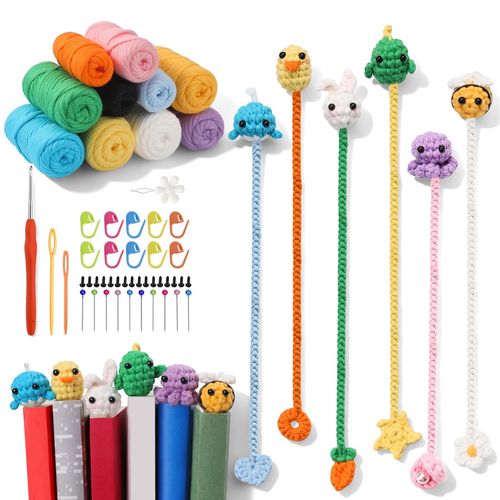 Kogyxe Crochet Kit for Beginners, Crochet Bookmark Kit