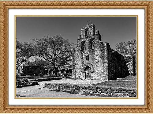 Miniatura 2 de ArtDirect Mission Espada-San Antonio-Texas II 24x17 Gold Ornate Wood Framed with Double Matting Museum Art Print by Texas Picture Archive