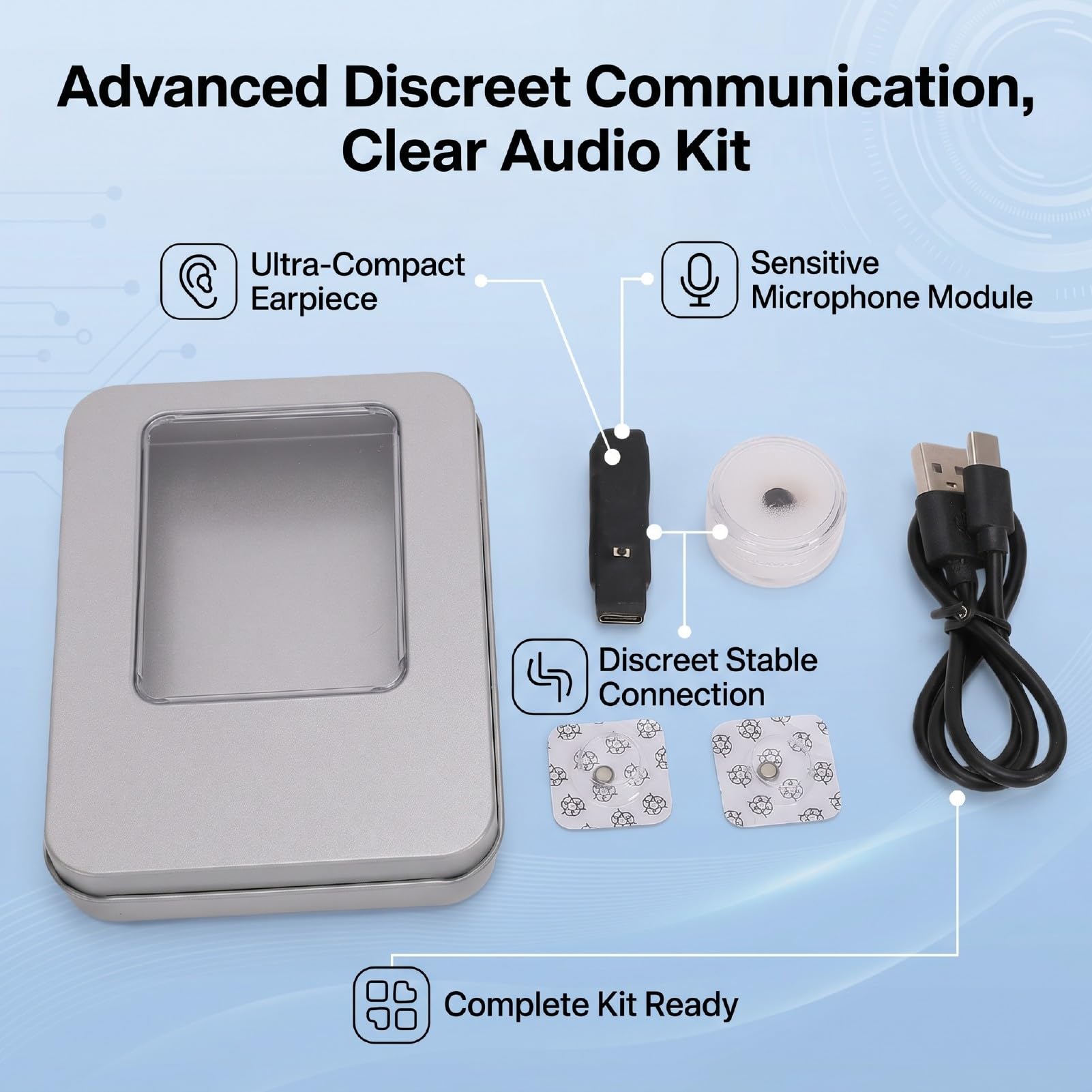 Denash Écouteur Compact avec Microphone à Haute sensibilité pour Appels