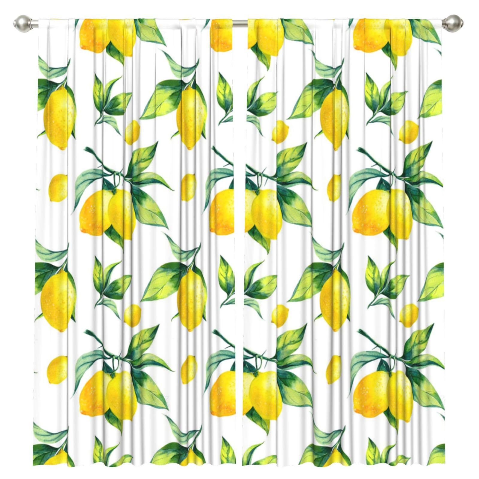 InOmak Lemon, 2 Panels Window Curtains 52 x 84 Inch Blackout Curtains for Living Room Bedroom