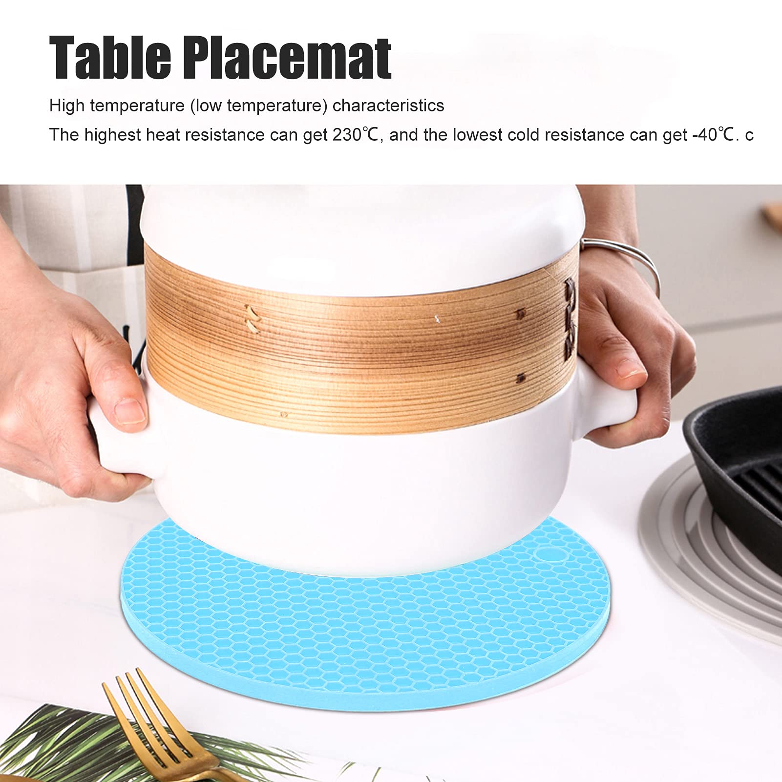 Tappetino da cucina in silicone | tappetino rotondo in silicone, resistente alle alte temperature, tappetino da forno multifunzionale per il pavimento del forno per il bancone della cucina Tsuchiya
