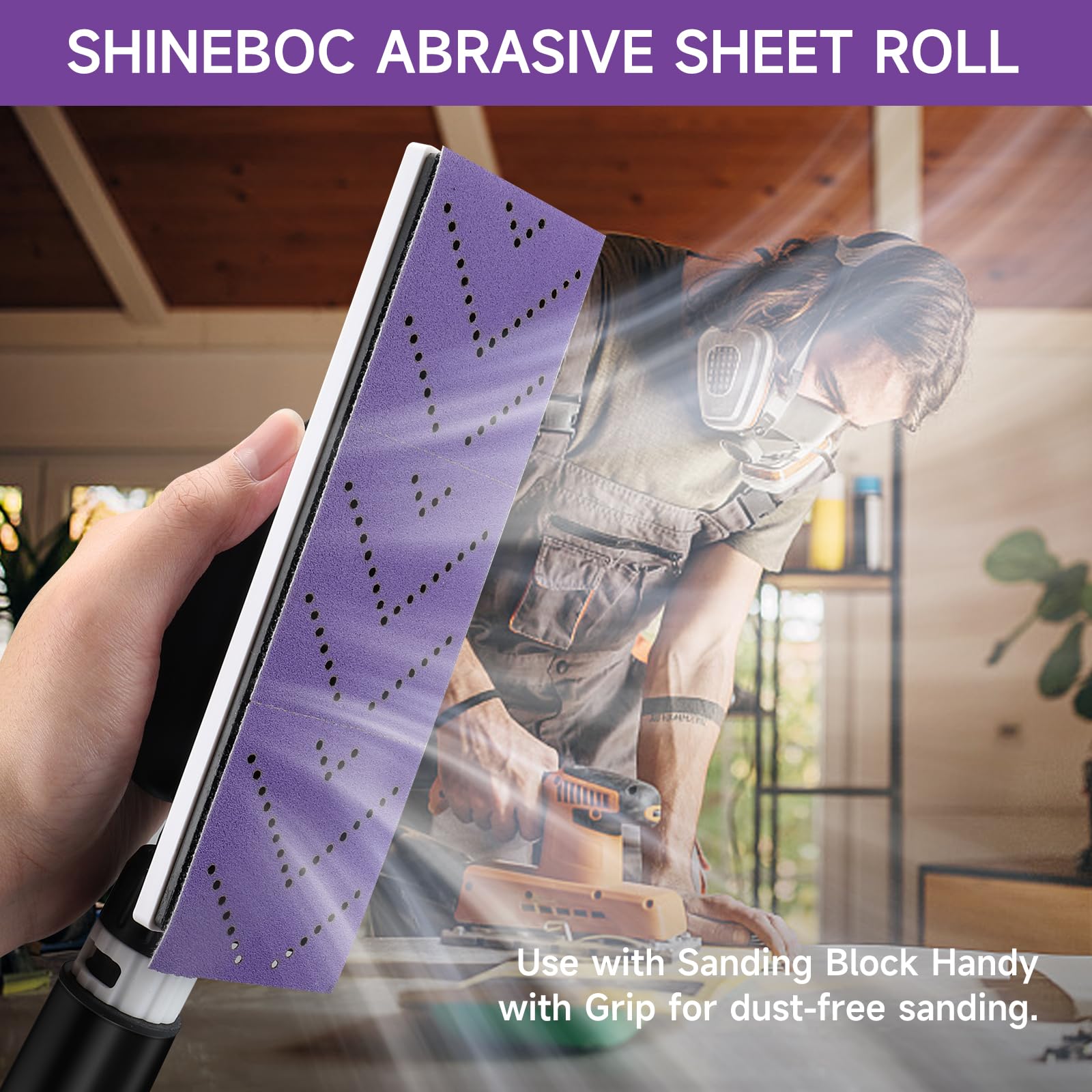 rotolo di carta vetrata viola, 70 mm x 12 m, rotolo di carta vetrata rettangolare strappata a mano, per la rimozione di rivestimenti, levigatura auto, grana 120