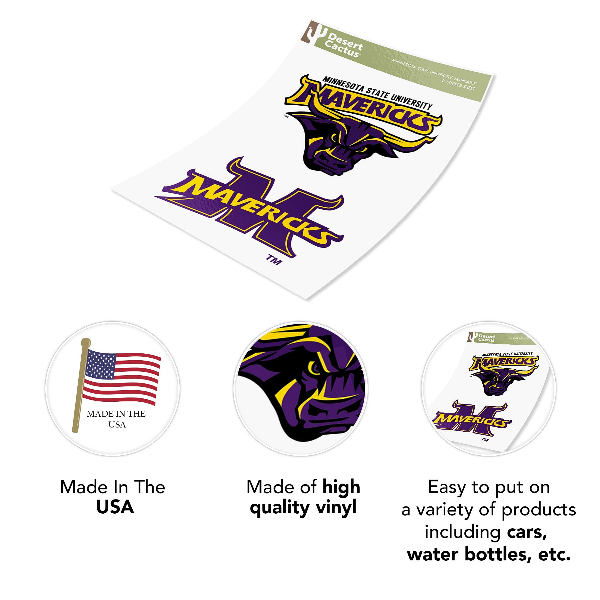 Minnesota State University Mankato NCAA Vinyl Decal Sticker - Officially Licensed, For Laptop, Car, Water Bottle - View #2