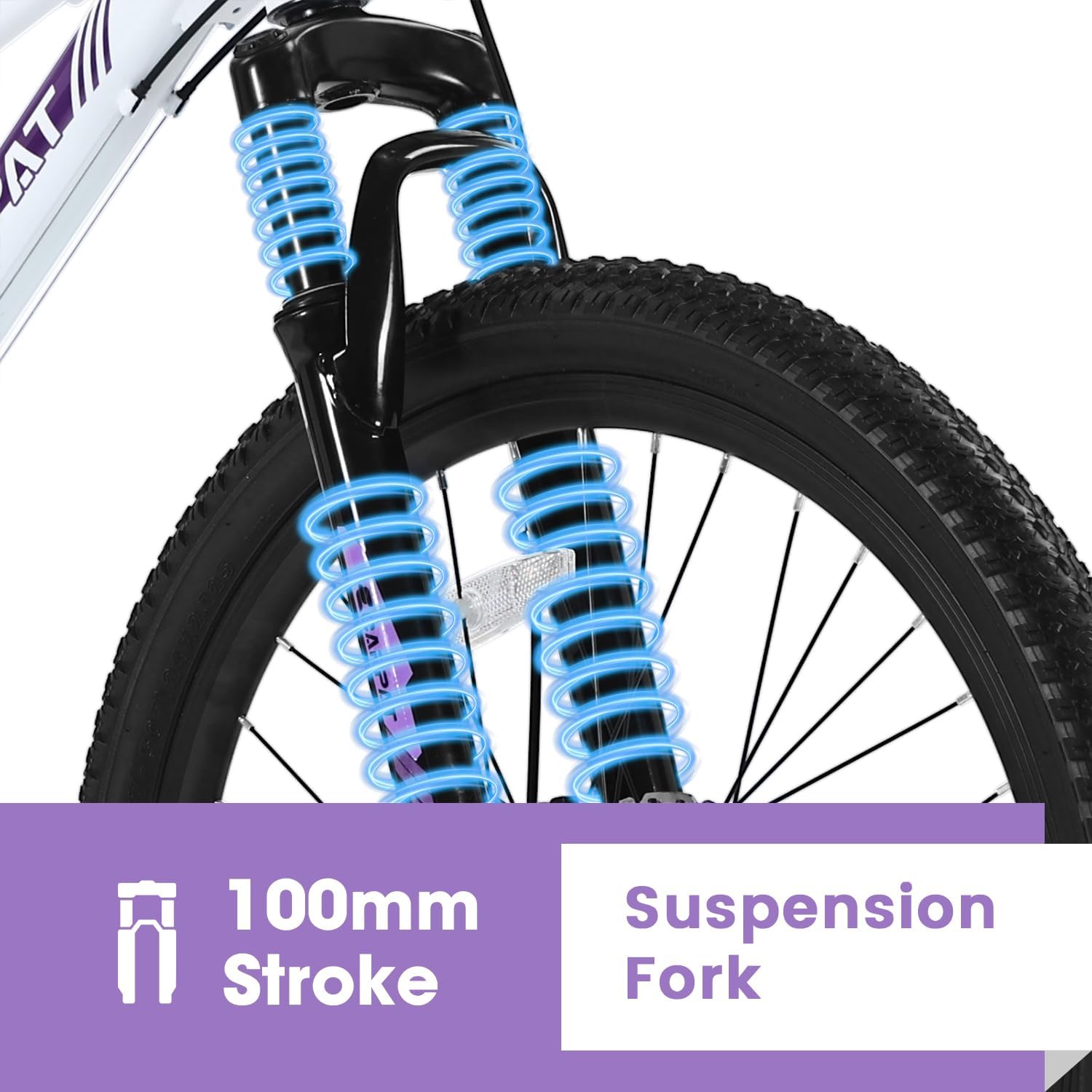 Ecarpat 24/26 Inch Mountain Bike for Women Girls, 21-Speed Mountain Bicycle with Disc/V-Brakes and Front Fork Suspension, Carbon Steel Frame MTB Bike