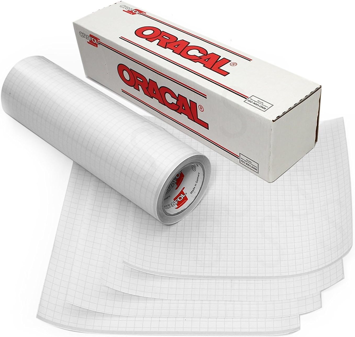 Oracal 12" Roll Clear Transfer Tape w/Grid for Adhesive Vinyl | Vinyl Transfer Tape for Cricut, Silhouette, Cameo. Application Paper Transfer Tape Rolls (12" x 5ft)