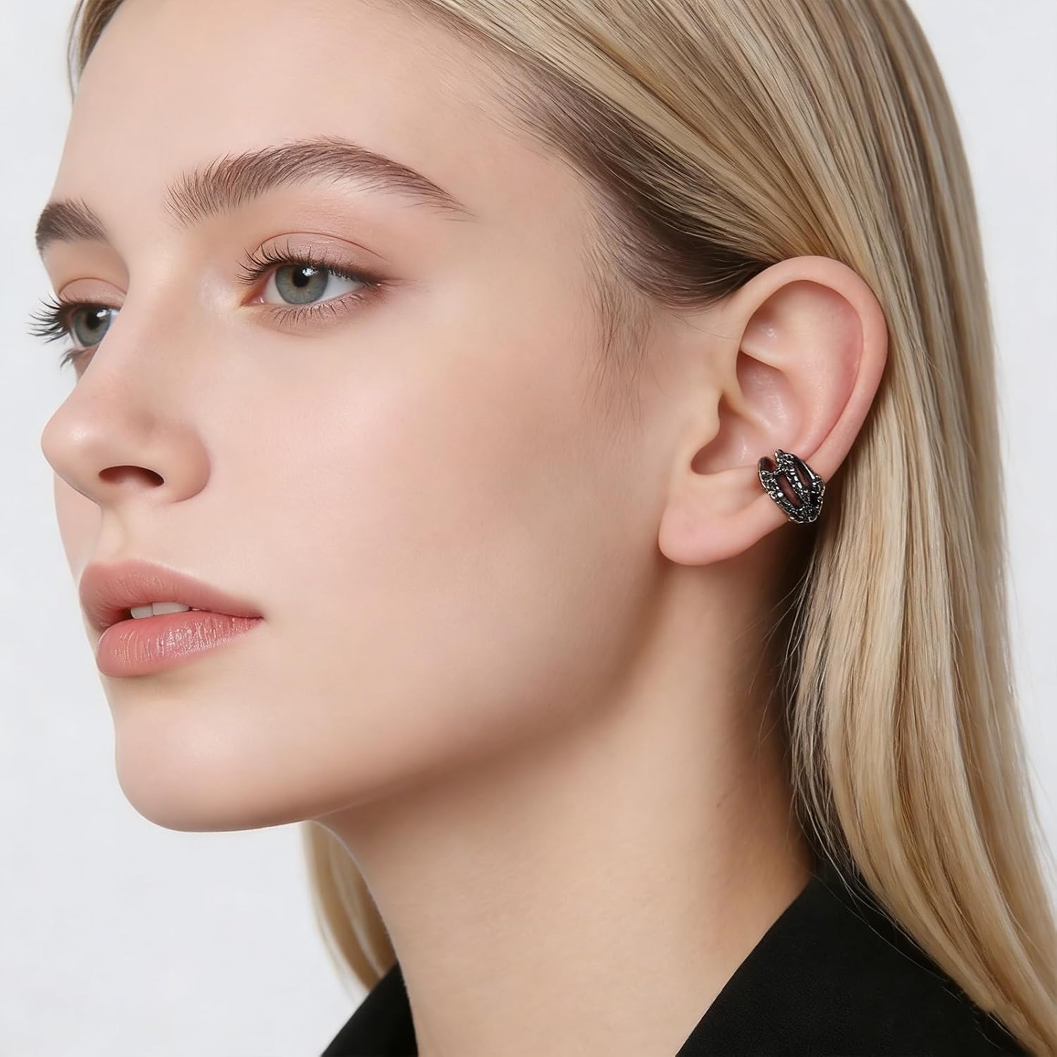 HZMAN Dragon Ear Cuff Earrings for Men Women Stainless Steel Gothic Punk No Piercing Dragon Claw Clip On Earring Cartilage Earring Jewelry Gift